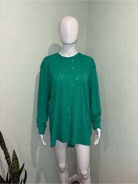 LulaRoe Hudson Green Crewneck Long Sleeve Top - M